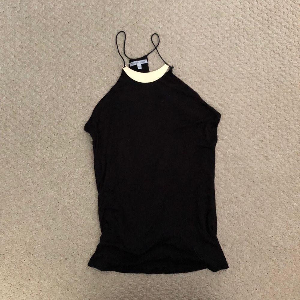 Black halter top with gold neck